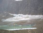 Angel Glacier melts to form this lake, next to another glacier.  You can see this glacier's life story in the contour lines...  